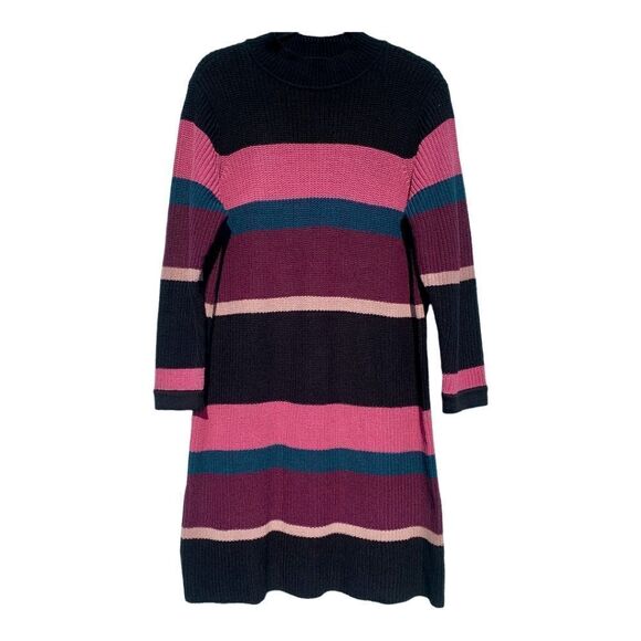 TORRID Plus Size -Multi Color Stripe Mock Neck Sweater Dress 1X - Picture 5 of 16